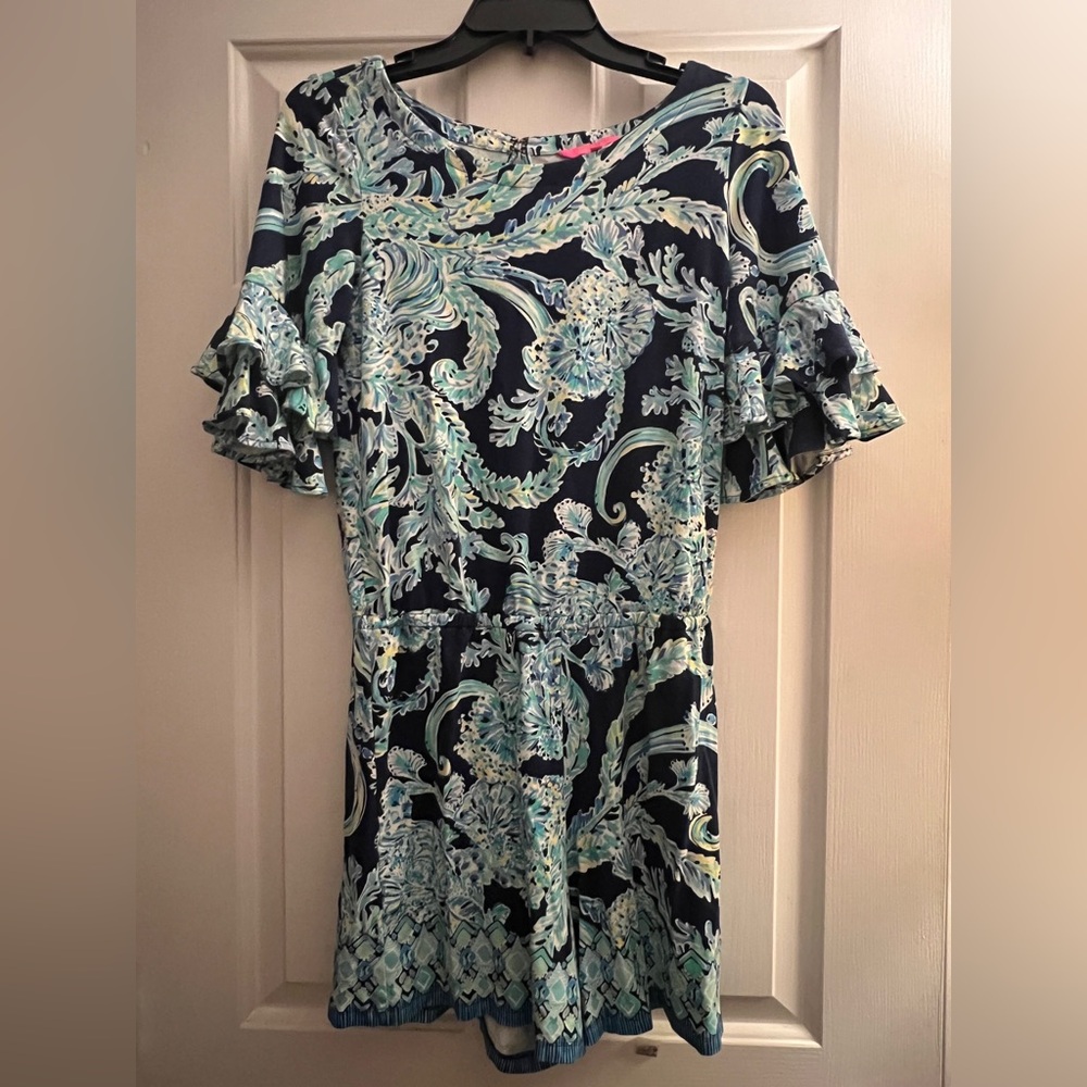 Lilly Pulitzer Navy and Aqua Romper